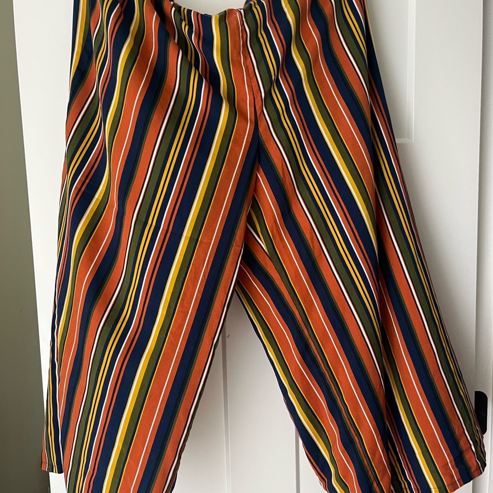 Striped Multicolor Ankle Pants